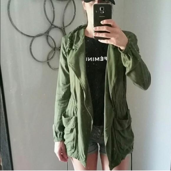 Band Of Gypsies Military Green Anorak Jacket Size XS - Picture 3 of 8